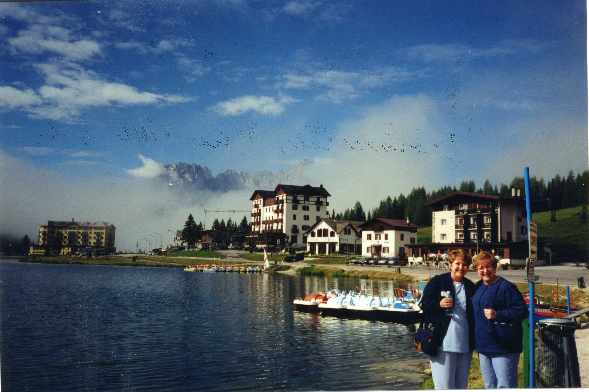 Linda Evans, Marilyn Stratmever at the Dolomites